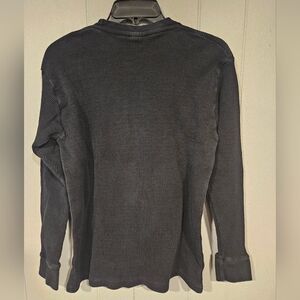 Gemrock Women's Heavyweight Women's Black Waffle Knit Long Sleeve Thermal Top